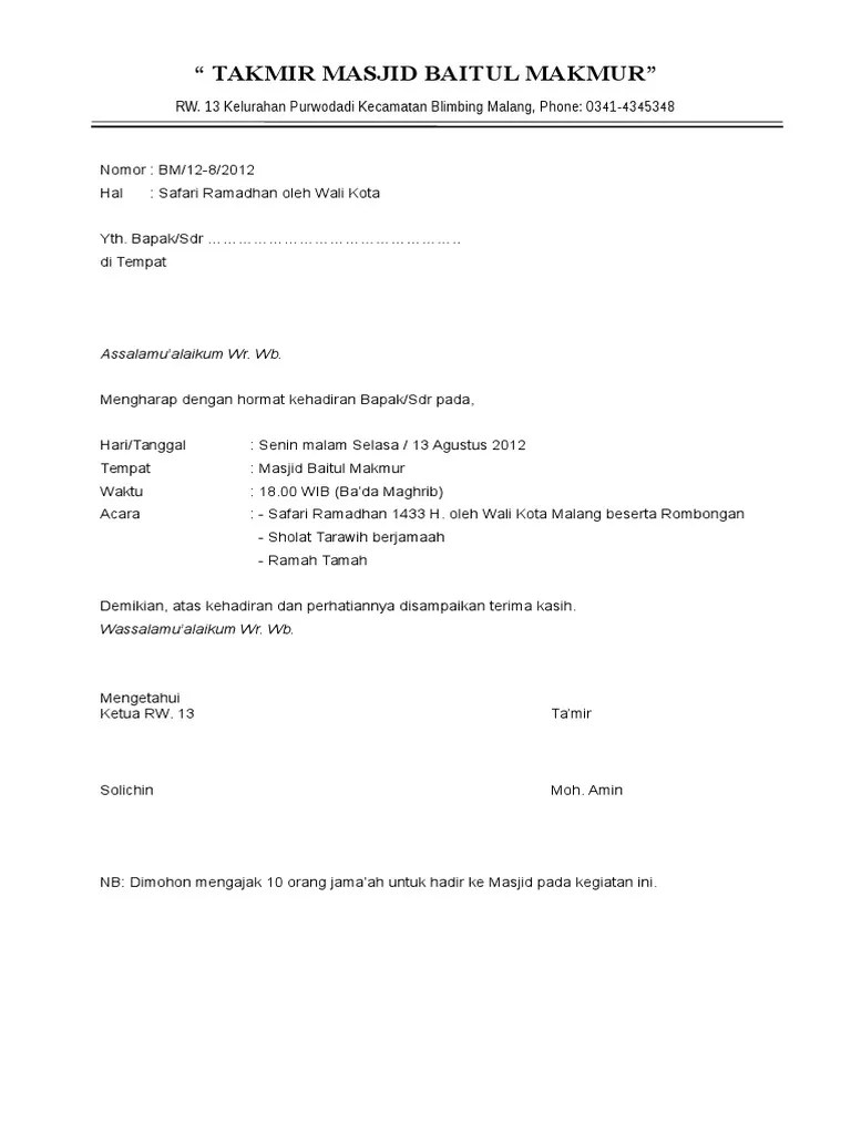 Surat Undangan Safari | PDF