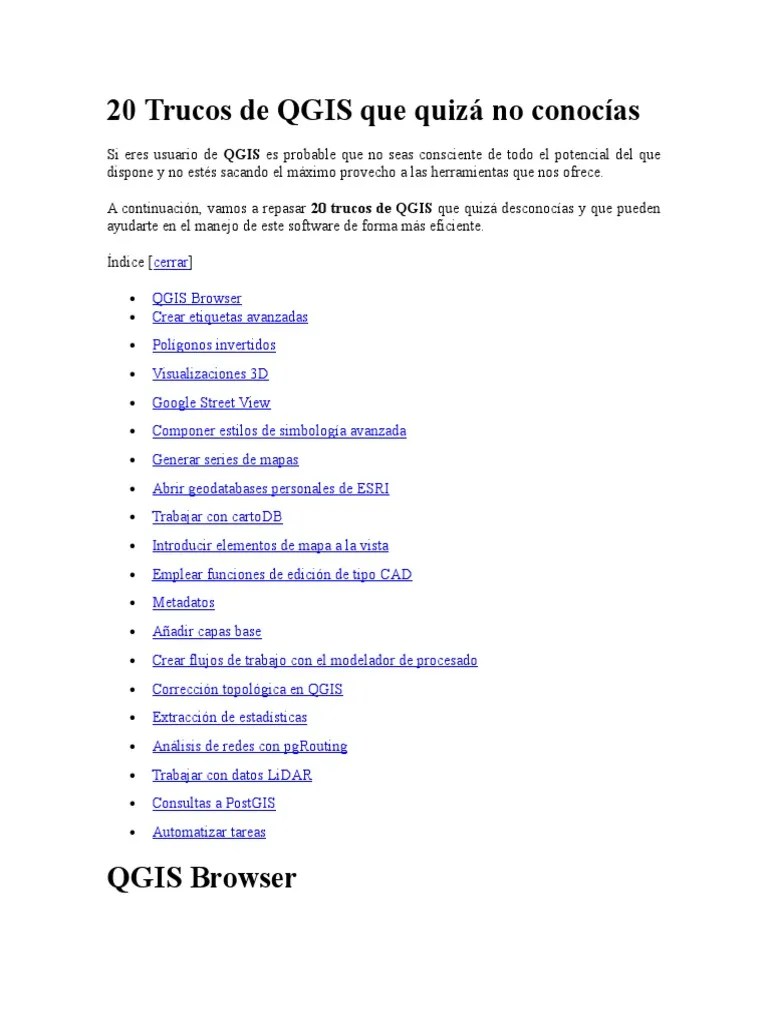 20 Trucos De QGIS Que Quizá No Conocías | PDF | Sistema De Información ...
