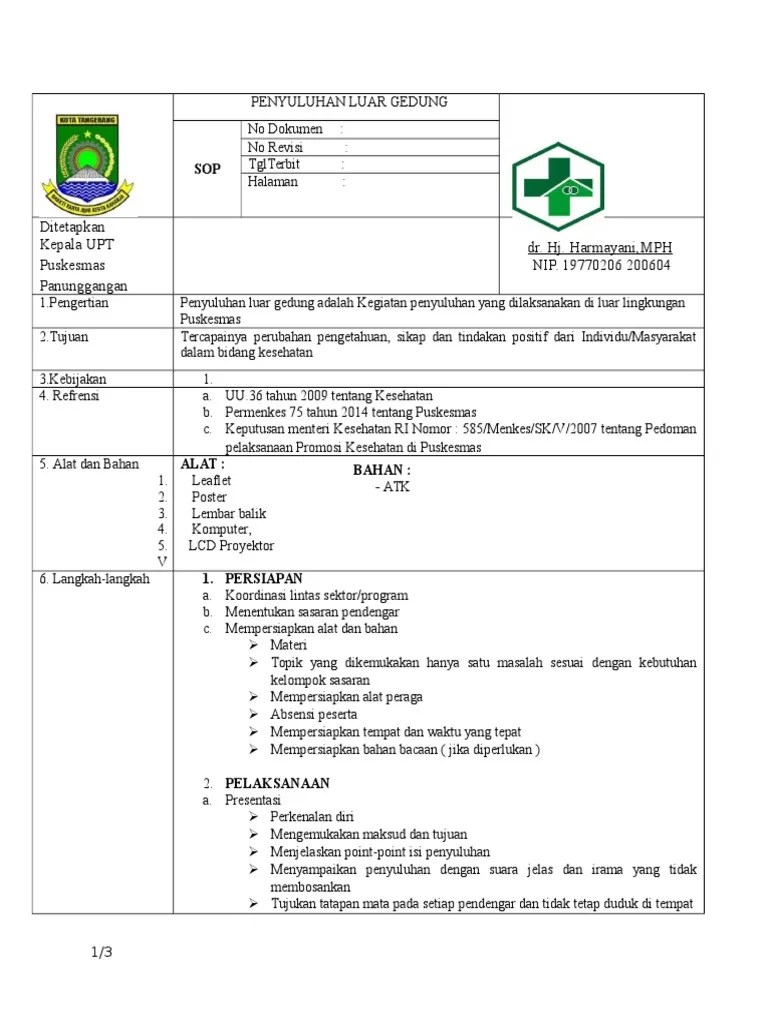 Sop Penyuluhan Luar Gedung | PDF