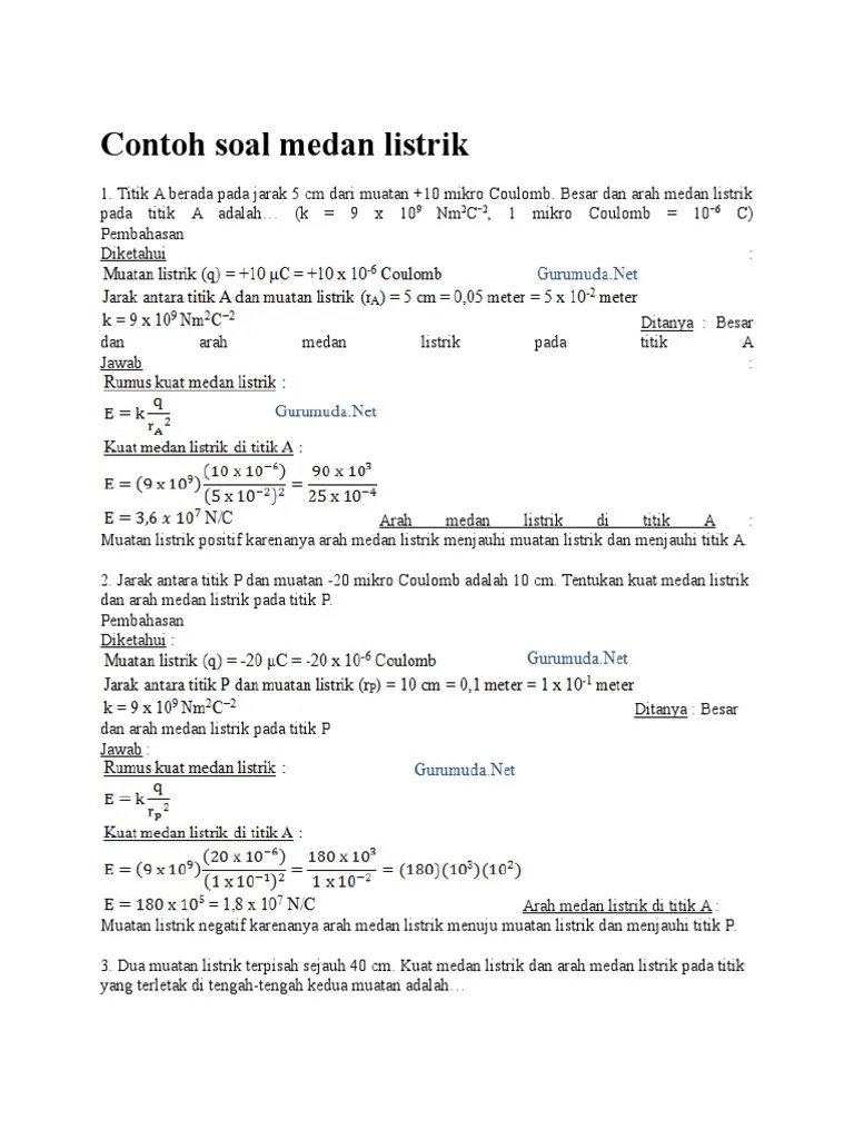 Contoh Soal Medan Listrik | PDF