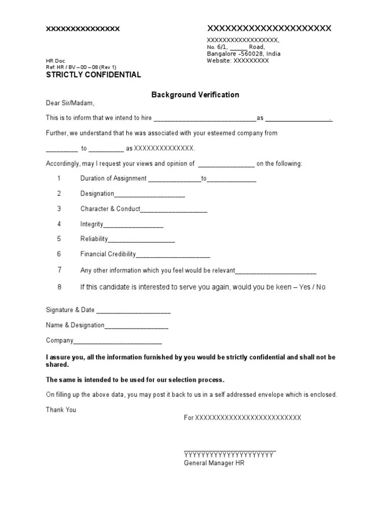 Background verification