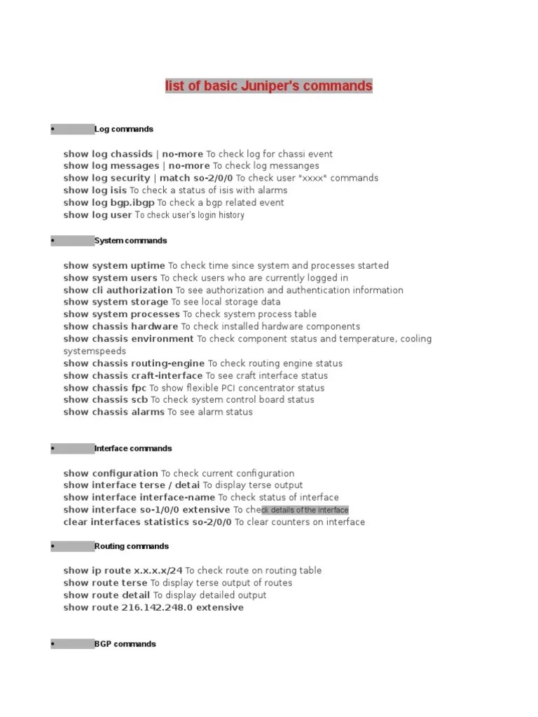 Juniper Router Commands | PDF | Multiprotocol Label Switching | Networking