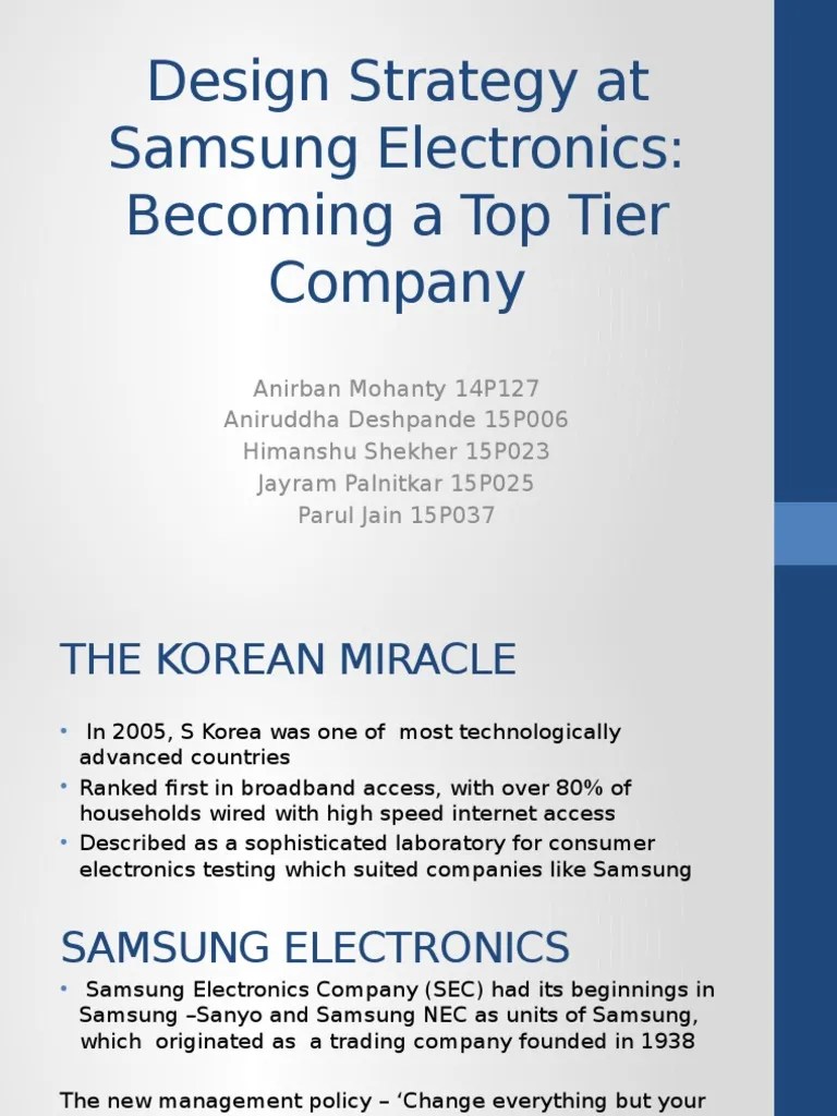 Design Strategy At Samsung Electronics | PDF | Samsung | Samsung Electronics