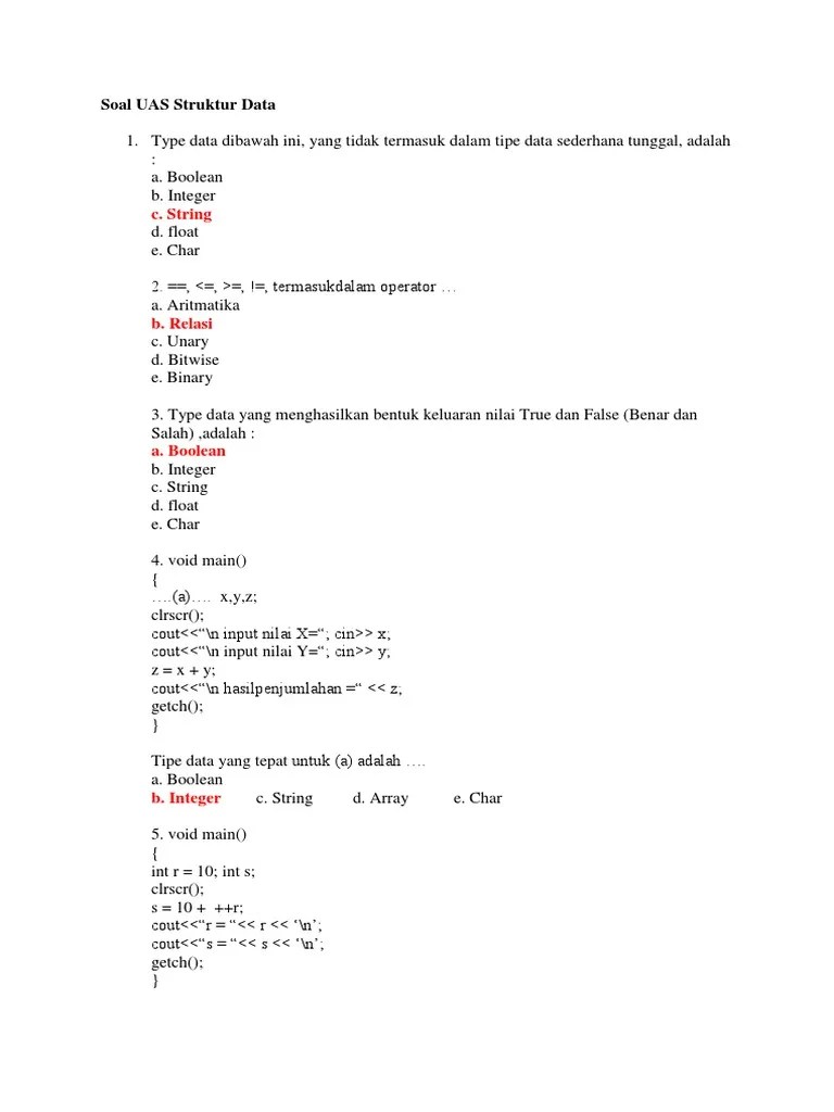 Contoh Soal Stack Dan Jawabannya
