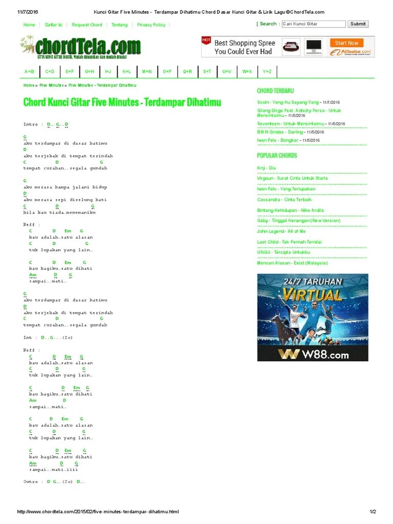 Am f cinta dalam do&#x27;a bertabur disana. Kunci Gitar Five Minutes Terdampar Dihatimu Chord Dasar Kunci Gitar Lirik Lagu C Chordtela Pdf