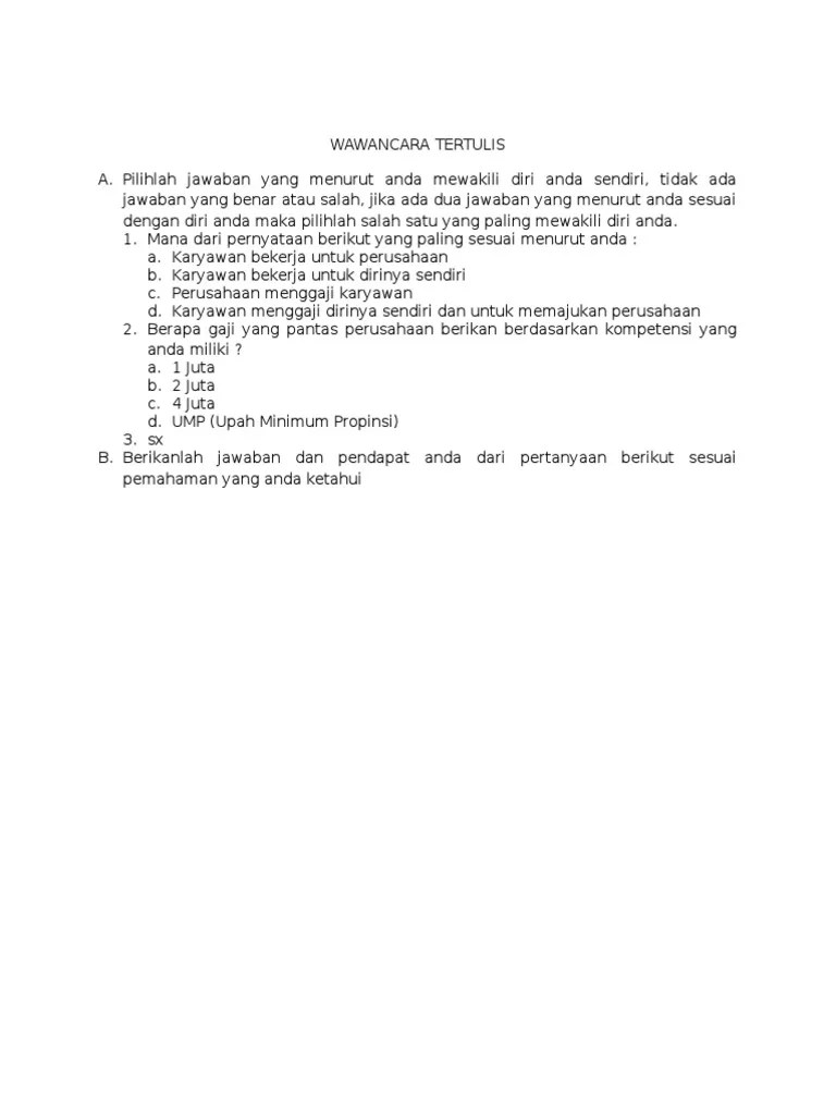 Dalam kegiatan jual beli properti, sudah seharusnya . Wawancara Tertulis Pdf