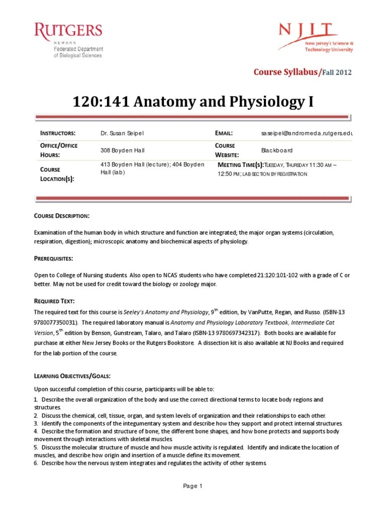 120 141 Anatomy And Physiology | PDF | Muscle | Nervous System