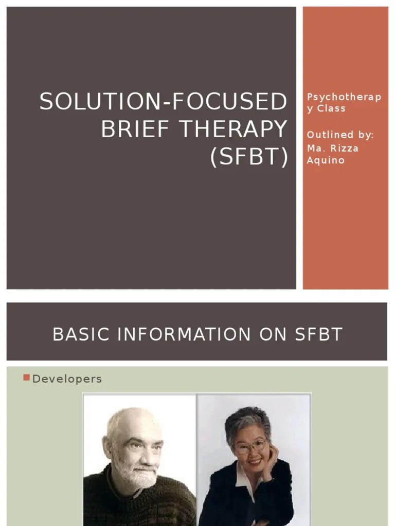 Solution-Focused Brief Therapy (SFBT) | Psychological Schools ...