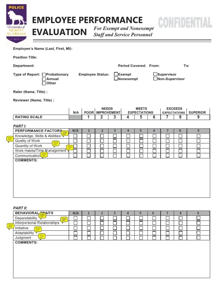 Employee Performance Evaluation | PDF