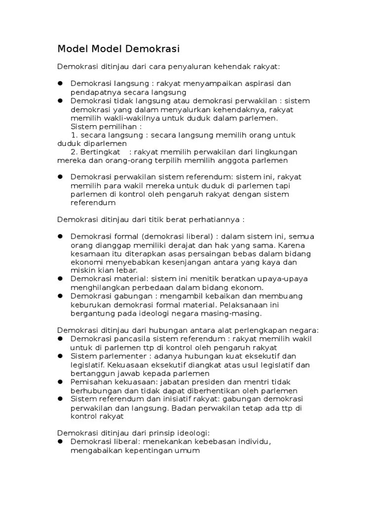 Model Model Demokrasi