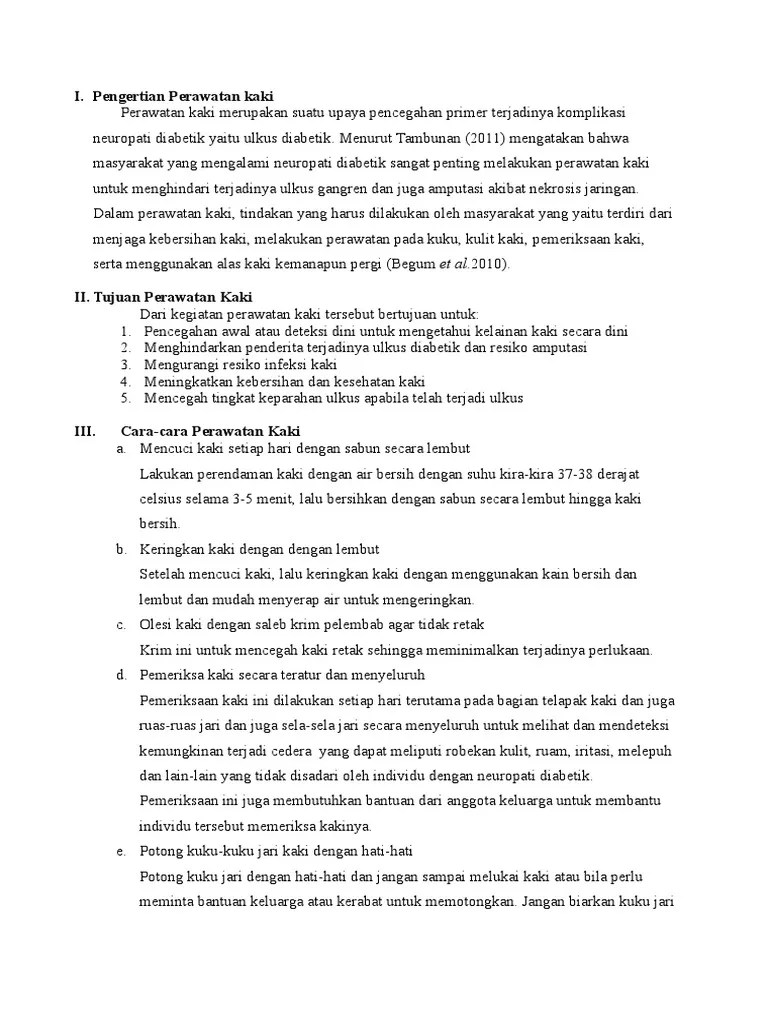 Pengertian Perawatan Kaki | PDF