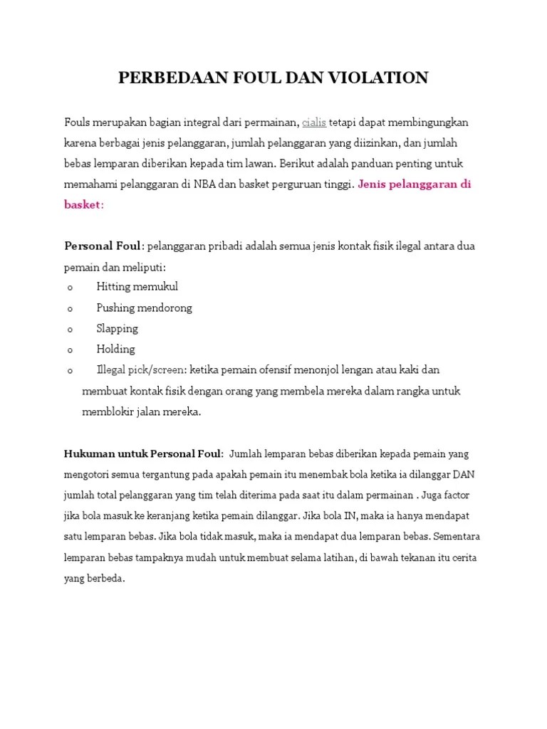 Perbedaan Foul Dan Violation (IND) | PDF
