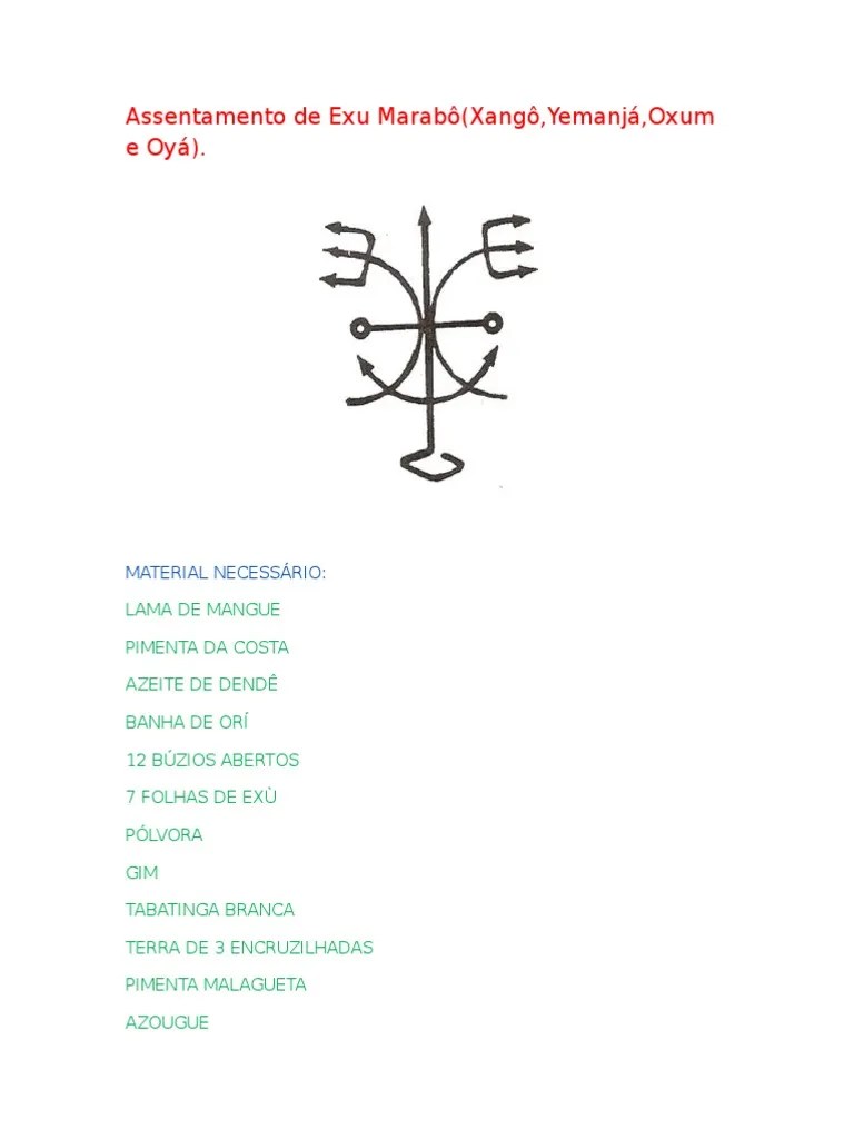 Assentamento De Exu Marabô | PDF