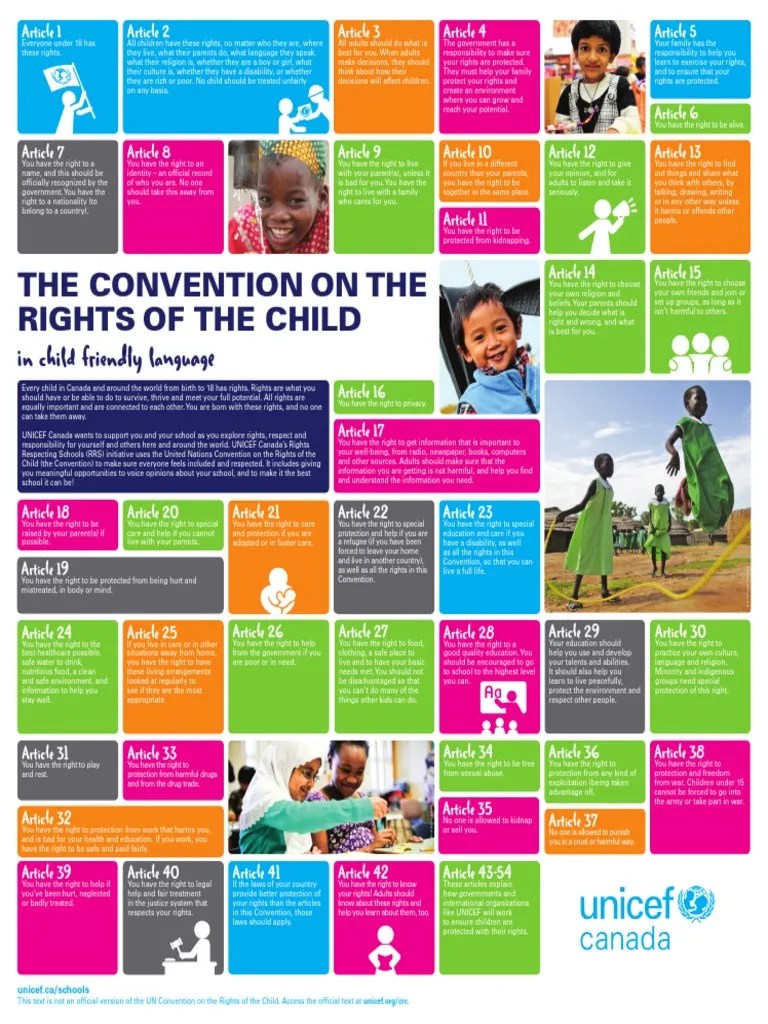 UNICEF Canada - The Conventions On The Rights Of The Child - In Child ...
