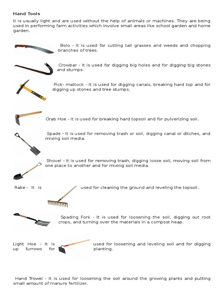 Farm Tool And Equipment | PDF | Plough | Plants