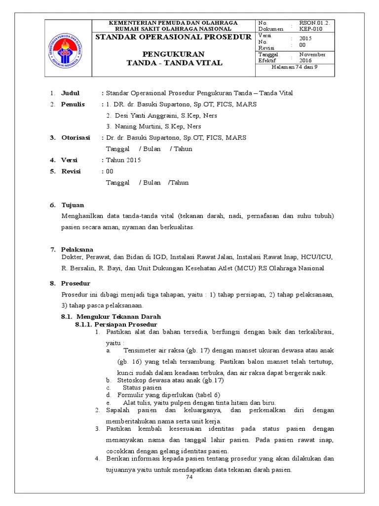 Spo Pengukuran Tanda-Tanda Vital | PDF