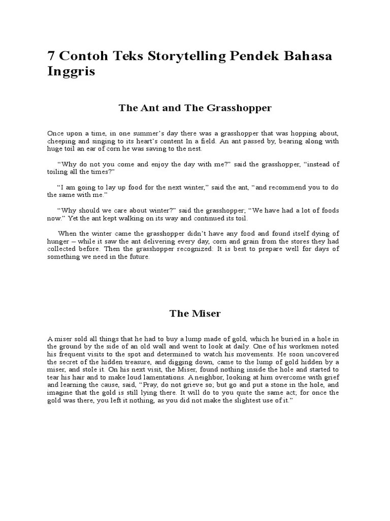 But my watch suggests we are late. 7 Contoh Teks Storytelling Pendek Bahasa Inggris Pdf