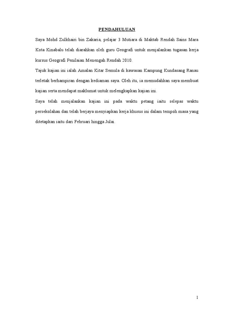 Selain itu,saya ingin merakamkan jutaan terima kasih kepada guru geografi saya tn hj hamdan bin . Kerja Kursus Geografi 2010 Amalan Kitar Semula Pdf