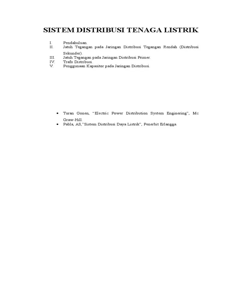 Sistem Distribusi Tenaga Listrik