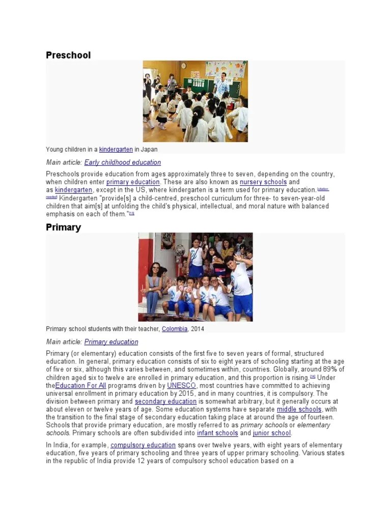 Preschool: Early Childhood Education | PDF | Alternative Education | Primary Education