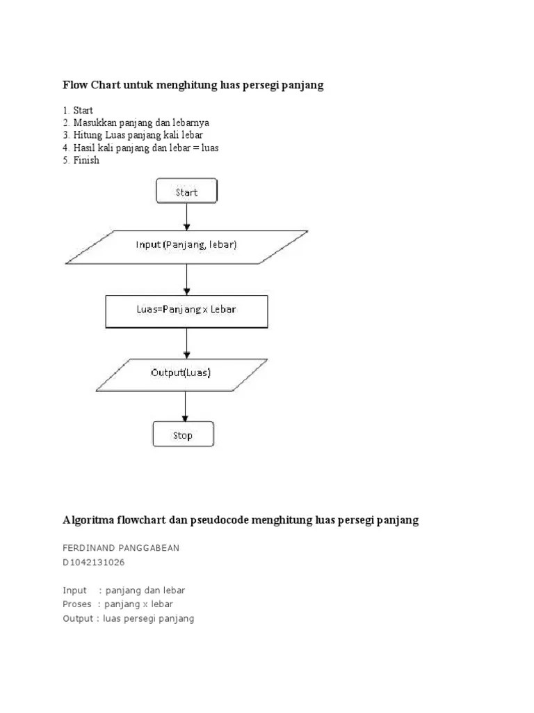 Flow Chart Untuk Menghitung Luas Persegi Panjang | PDF