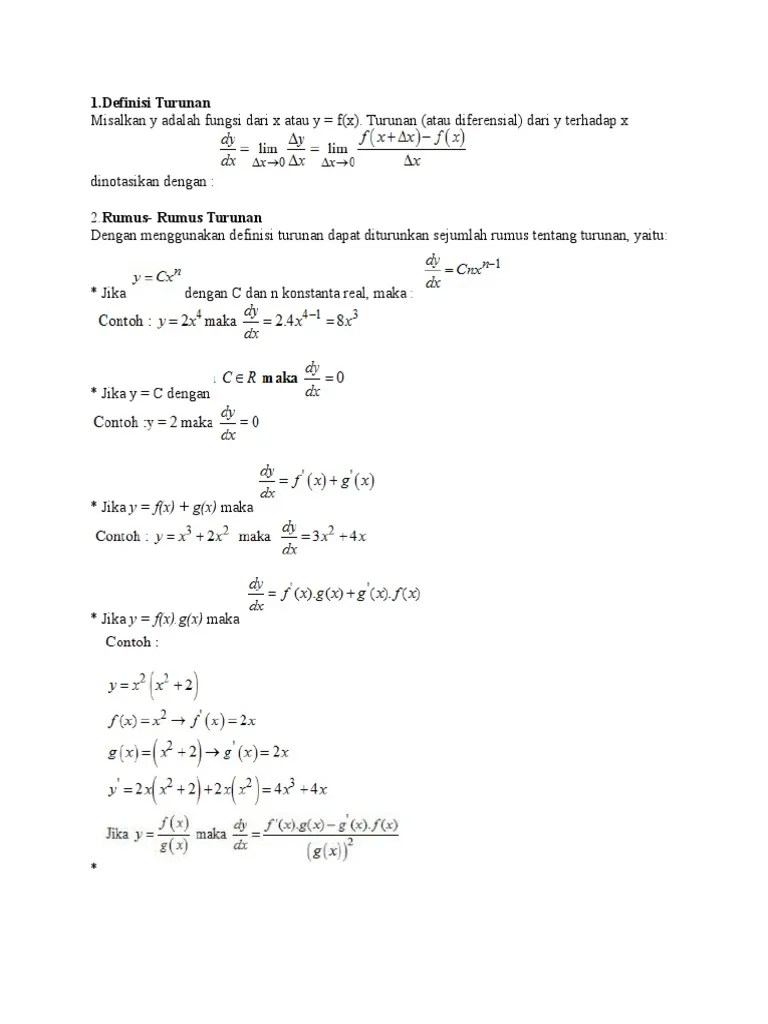 Rumus Turunan | PDF