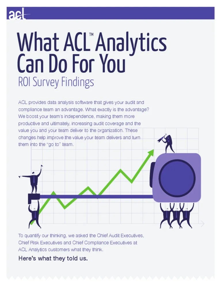 Ebook ACL Analytics Software ROI Survey Results | PDF | Analytics | Audit