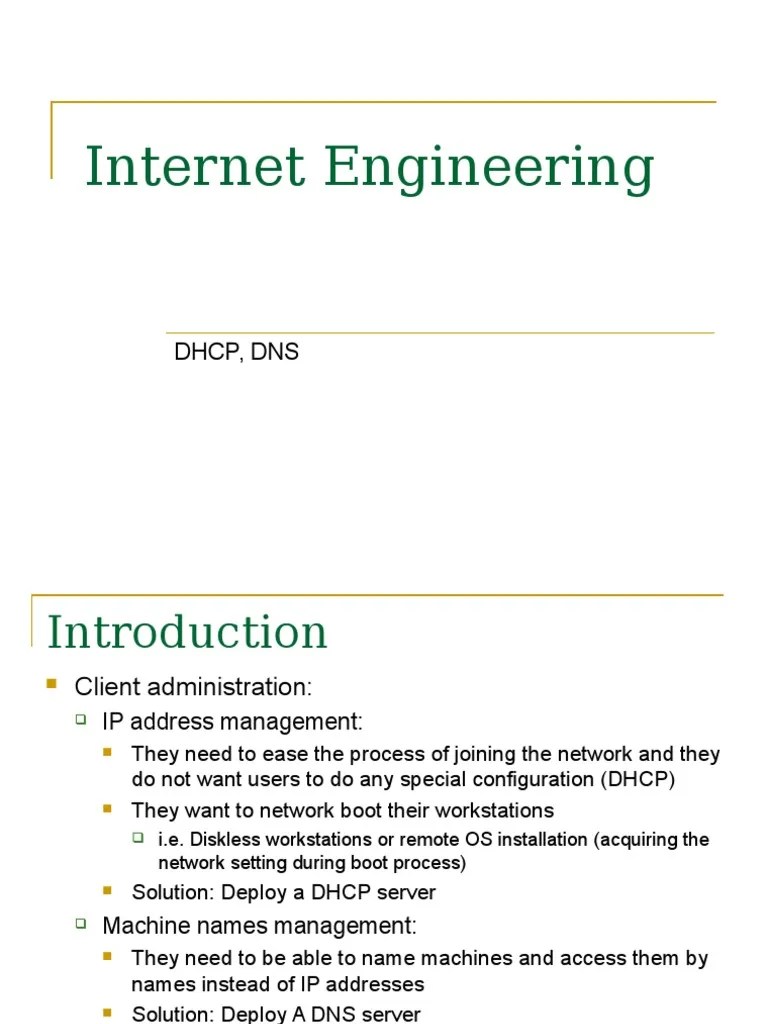 Internet Engineering: DHCP, Dns | PDF | Domain Name System | Domain Name