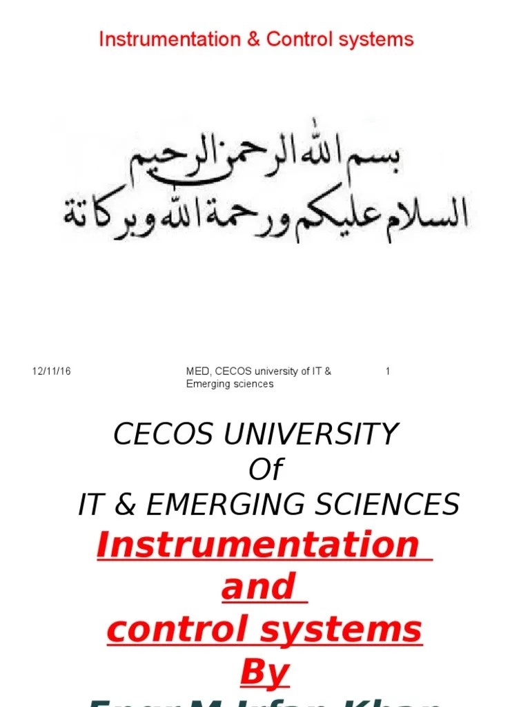 Instrumentation And Control - Lecture 1 | PDF | Instrumentation ...