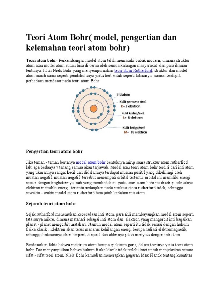 Teori Atom Bohr | PDF