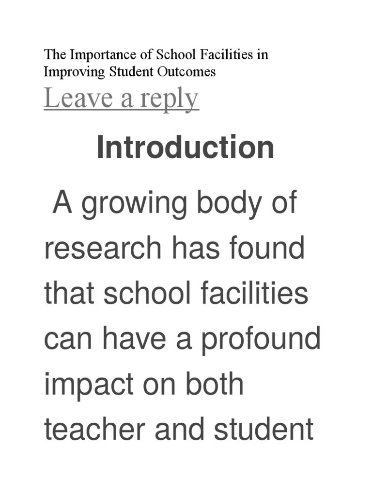 The Profound Impact Of School Facilities On Student And Teacher ...