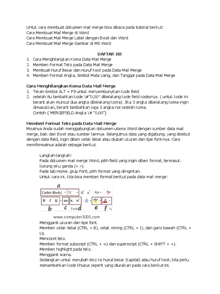 Di word, anda dapat menyisipkan simbol matematika ke dalam persamaan atau teks dengan menggunakan alat persamaan. Format Angka Pada Mail Merge Pdf