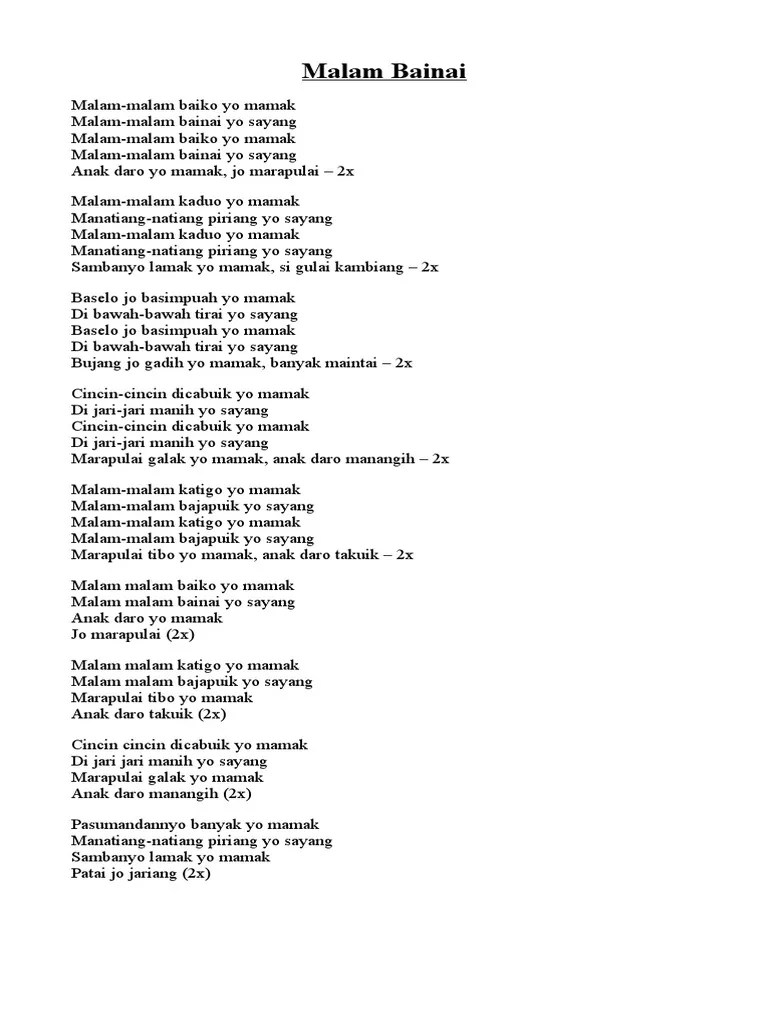 Lyric Lagu Padang | PDF