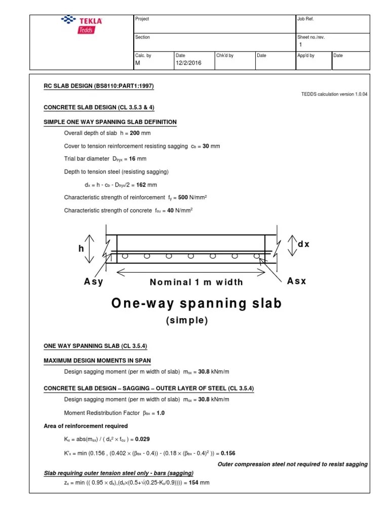 RC Slab Design (BS8110) | PDF | Strength Of Materials | Stress (Mechanics)