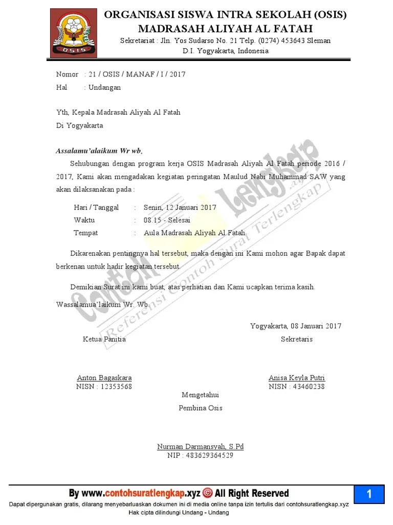 Dinas pendidikan kebudayaan pemuda dan olah raga. Contoh Surat Dinas Osis Smp Yang Benar Nusagates