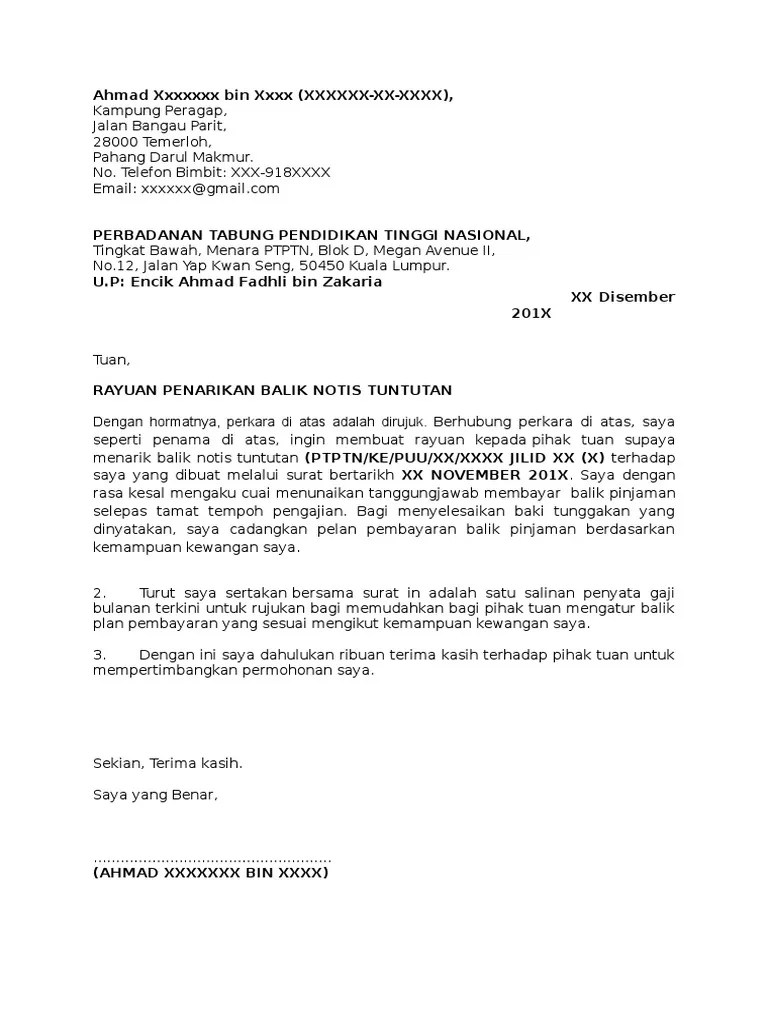 Contoh Surat Pemberitahuan Gst