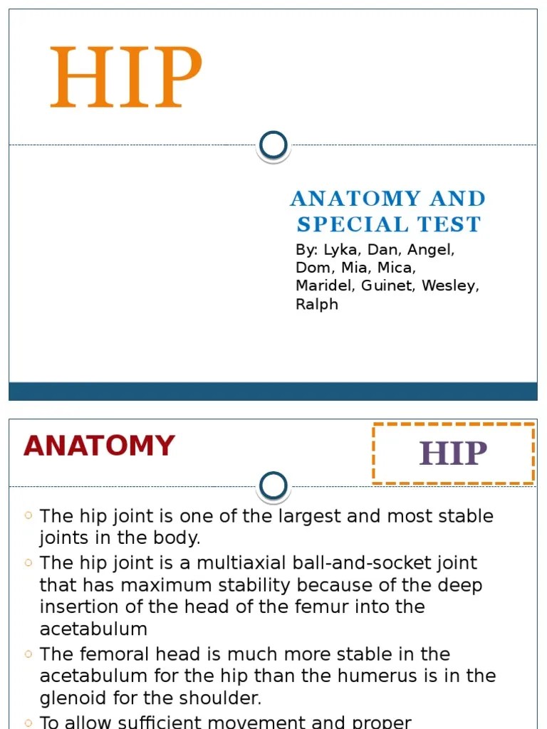 Hip Special Test | PDF | Hip | Soft Tissue
