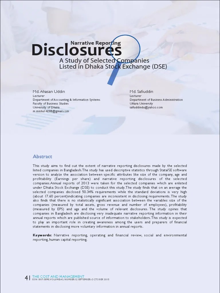 Narrative Reporting Disclosures | PDF | Financial Statement ...