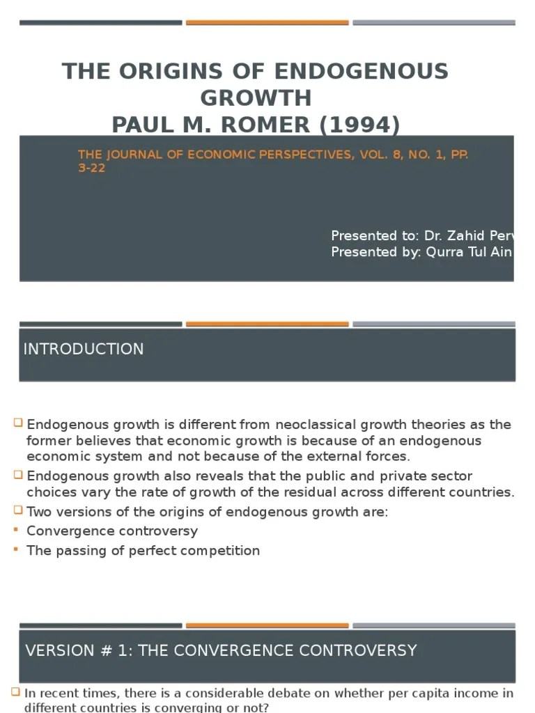 Endogenous Growth Theory | PDF | Economic Growth | Economic Theories