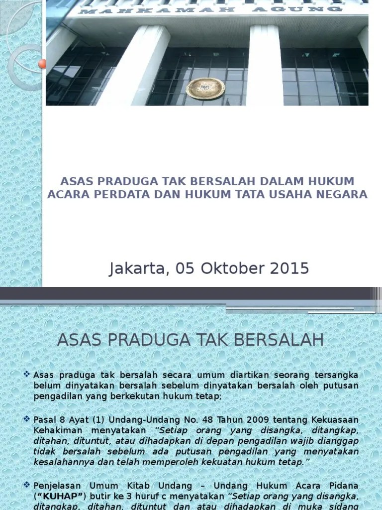 Asas Praduga Tak Bersalah Dalam HAPER Dan HATUN | PDF