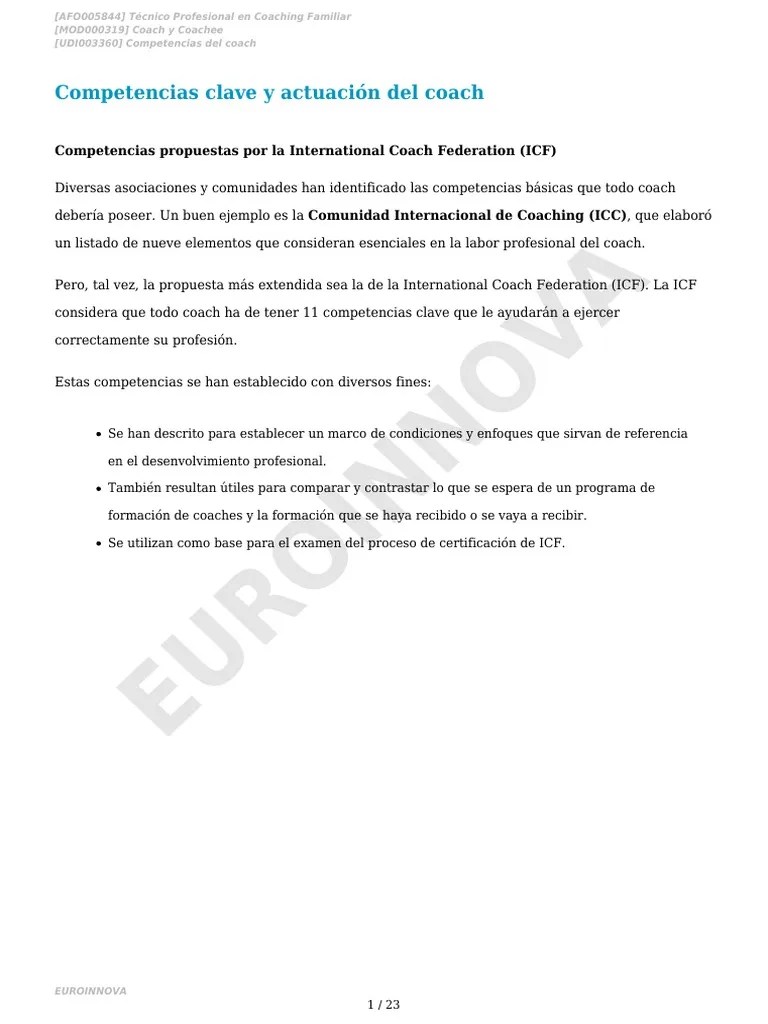 13 Competencias Del Coach | PDF | Creatividad | Desarrollo Personal
