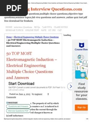 50 Top Most Electromagnetic Induction Electrical