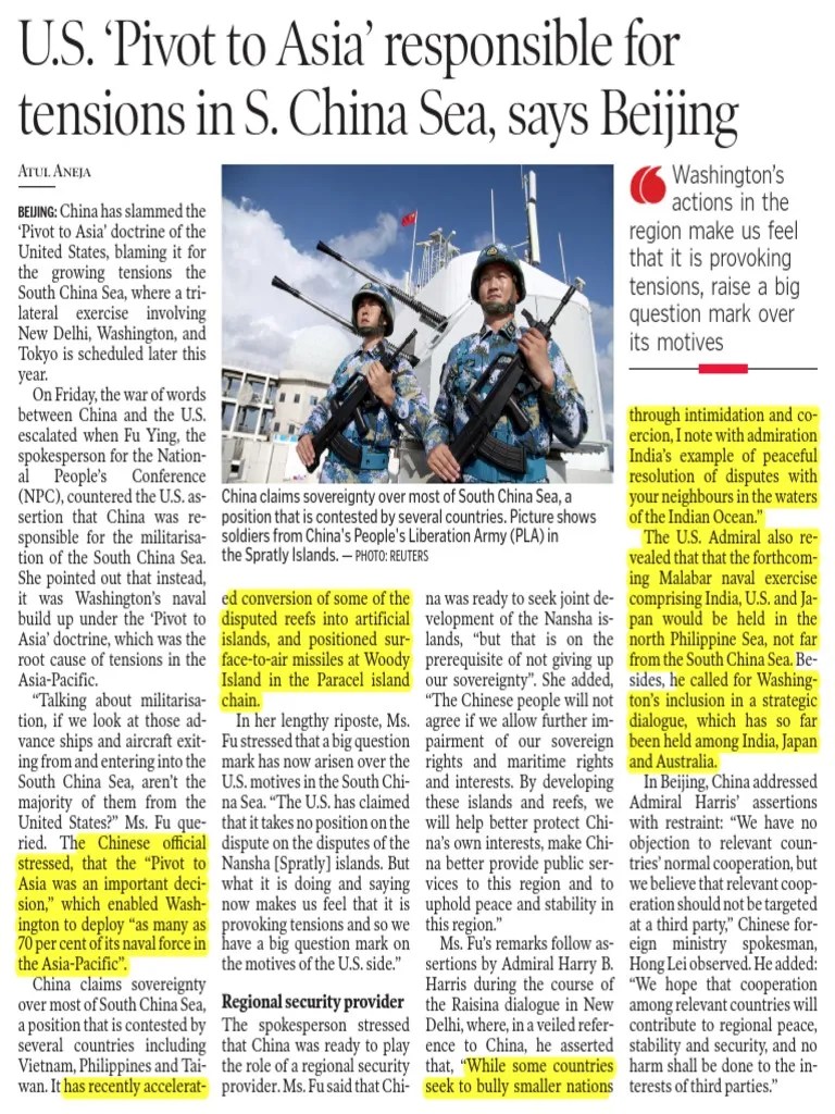 Pivot To Asia | PDF | South China Sea | Taiwan