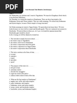 Contoh Recount Text Beserta 10 Soal Essay Dan Jawabannya Belajar Bahasa Inggris The following text is for questions number 1 to 3.
