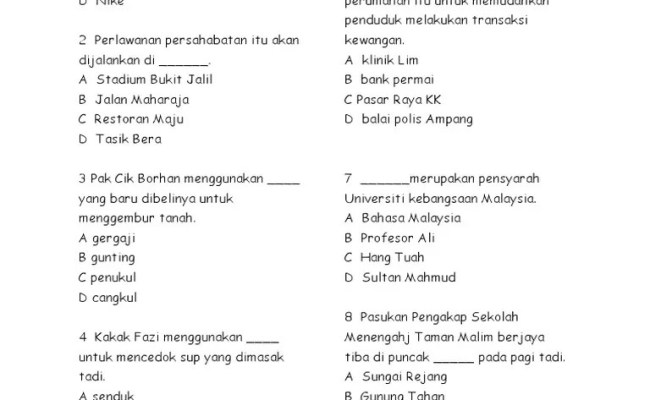 Soalan Kuiz Tahun 6 Otosection