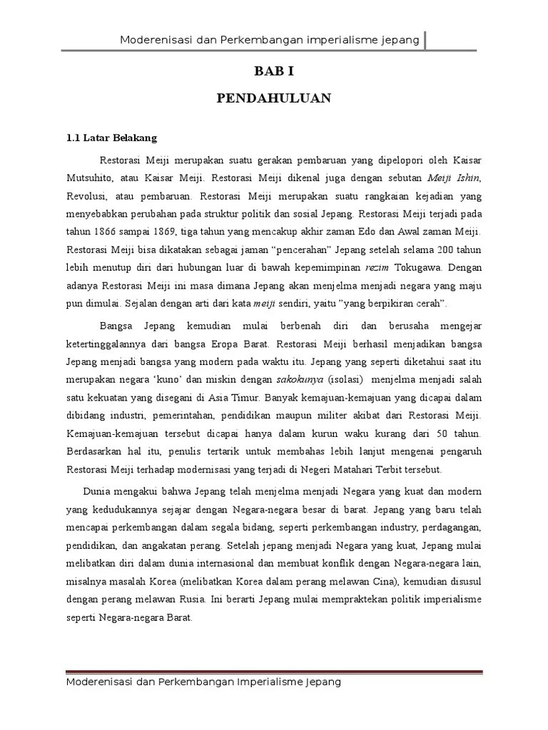 Dalam bentuk imperialis yang kurang jelas tersebut, jepang telah . Moderenisasi Dan Perkembangan Imperialisme Jepang Pdf