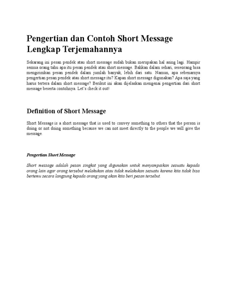 Salah satu materi short functional text adalaha short message and notice. Short Message