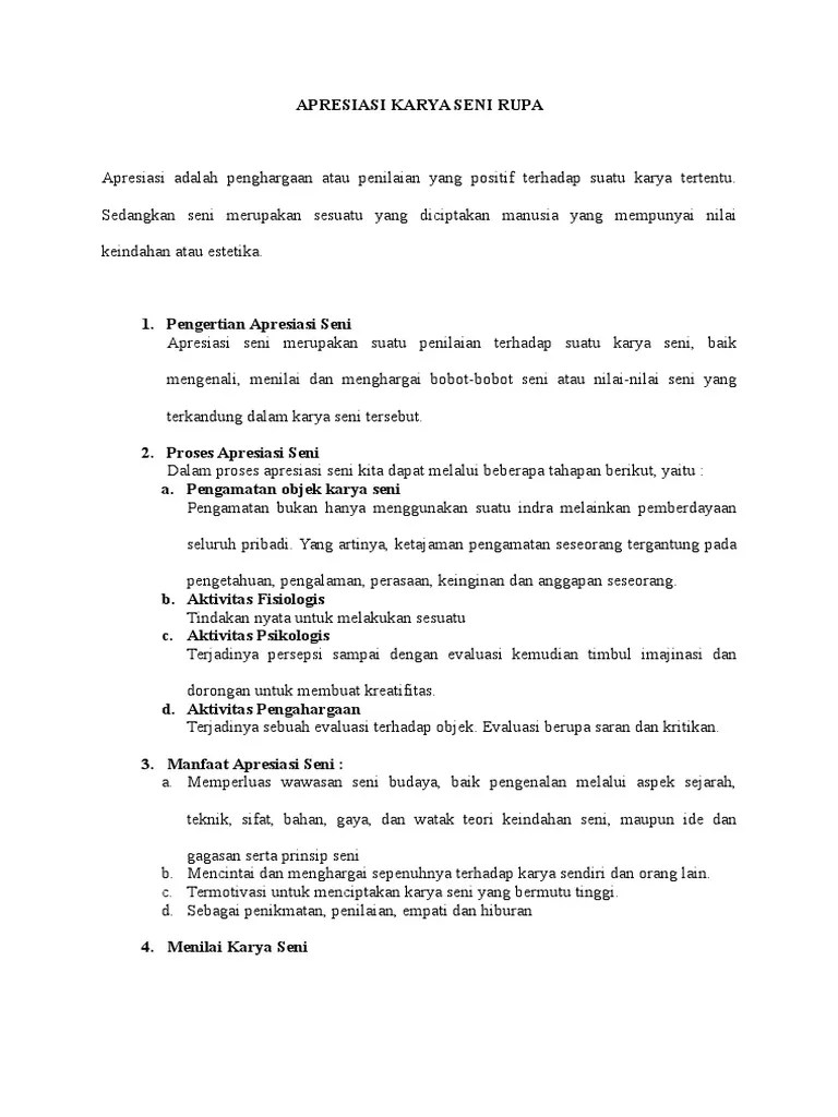 Apresiasi Karya Seni Rupa | PDF
