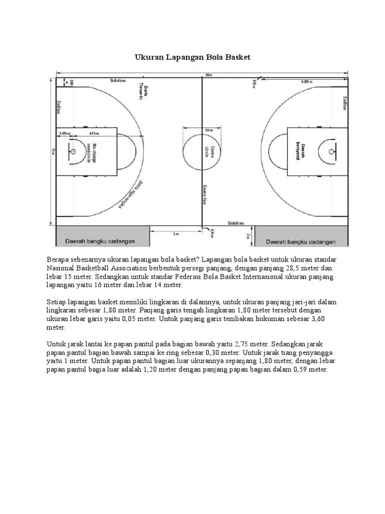 Ukuran Lapangan Bola Basket | PDF
