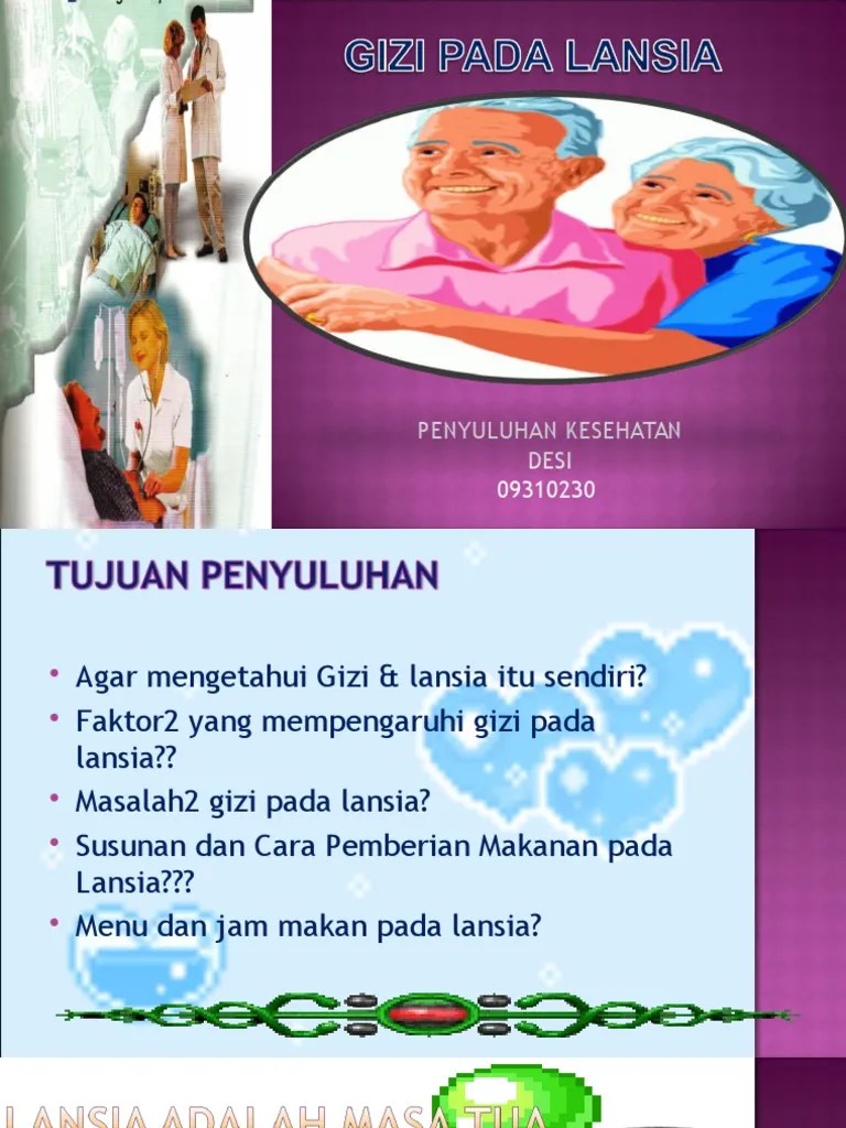 Materi Penyuluhan Gizi Pada Lansia | PDF